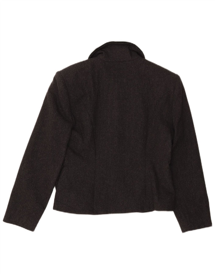 Blumarine Damen-Blazerjacke mit 5 Knöpfen, IT 44, mittelgraue Wolle