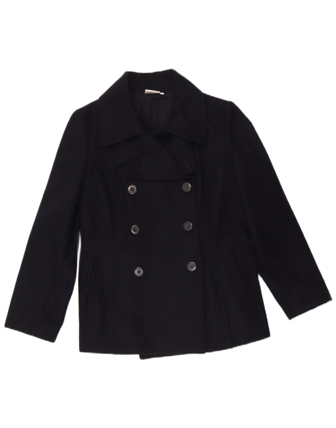 Ellesse Womens Pea Coat UK 14 Große Marineblaue Wolle
