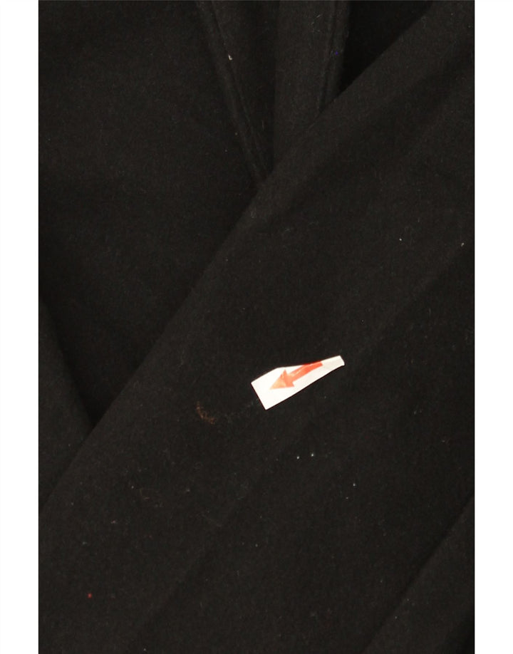ZARA Damen Kapuzenmantel UK 16 Large Schwarz Polyester