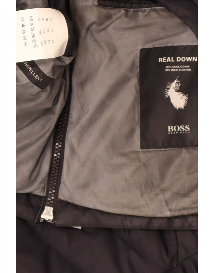 Hugo Boss Herren Wattierte Jacke EU 50 Large Schwarz Polyamid