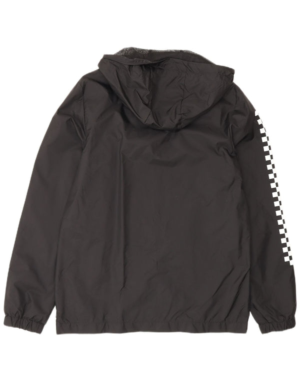 Vans Herren-Regenjacke mit grafischer Kapuze, UK 36, Small, schwarzes, geometrisches Nylon