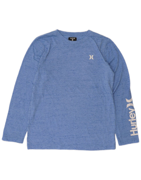 Hurley Jungen Grafik-Top, langärmlig, 13–14 Jahre, XL, blau meliert