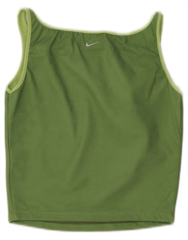 Nike Damen Dri Fit Crop Vest Top US 8/10 Mittelgrünes Polyester