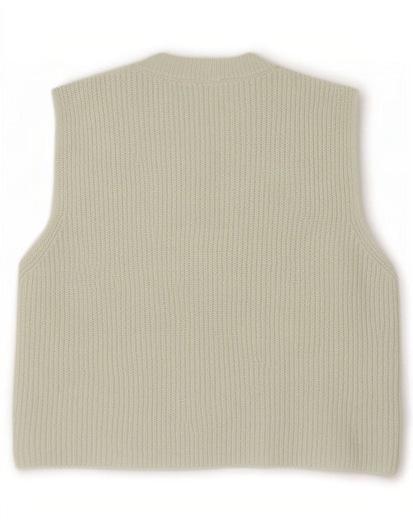 Zara Damen Crop Vest Tank Top UK 10 Small Grüne Baumwolle