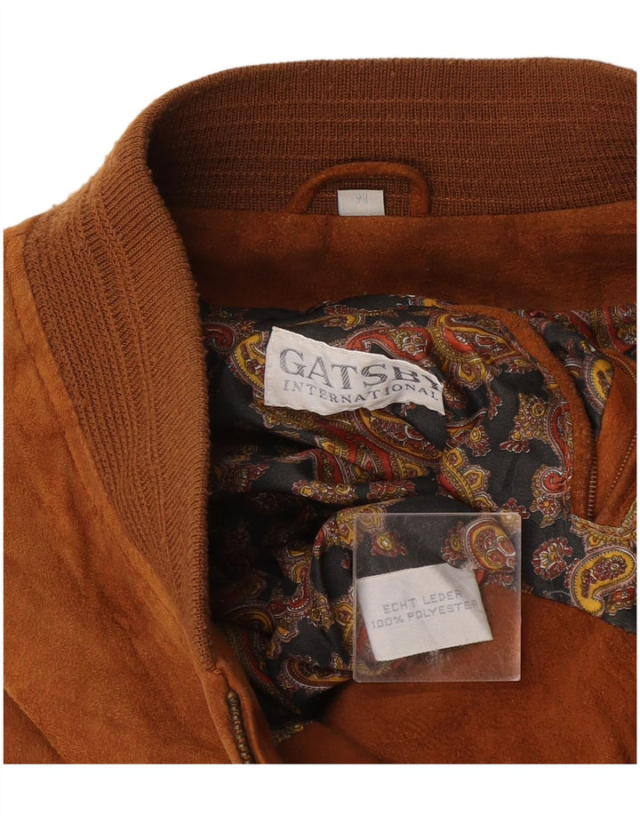 Gatsby Herren Wildleder Bomberjacke UK 38 Mittelbeiges Leder