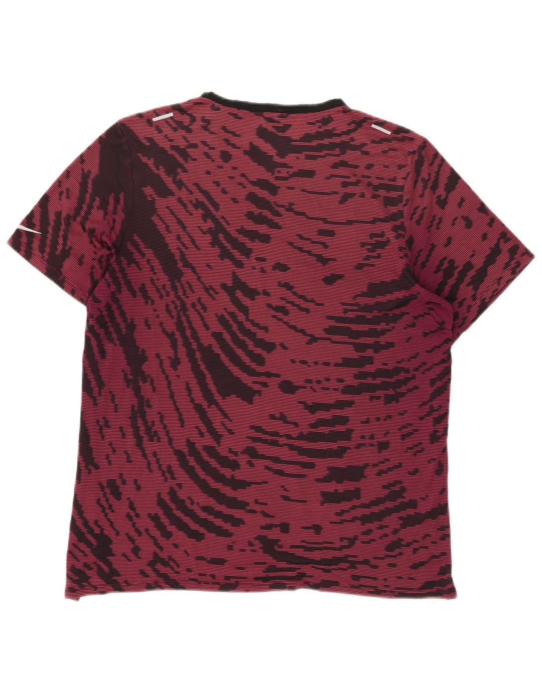Nike Herren Dri Fit T-Shirt-Oberteil, groß, Burgunderrot, Batik-Polyester