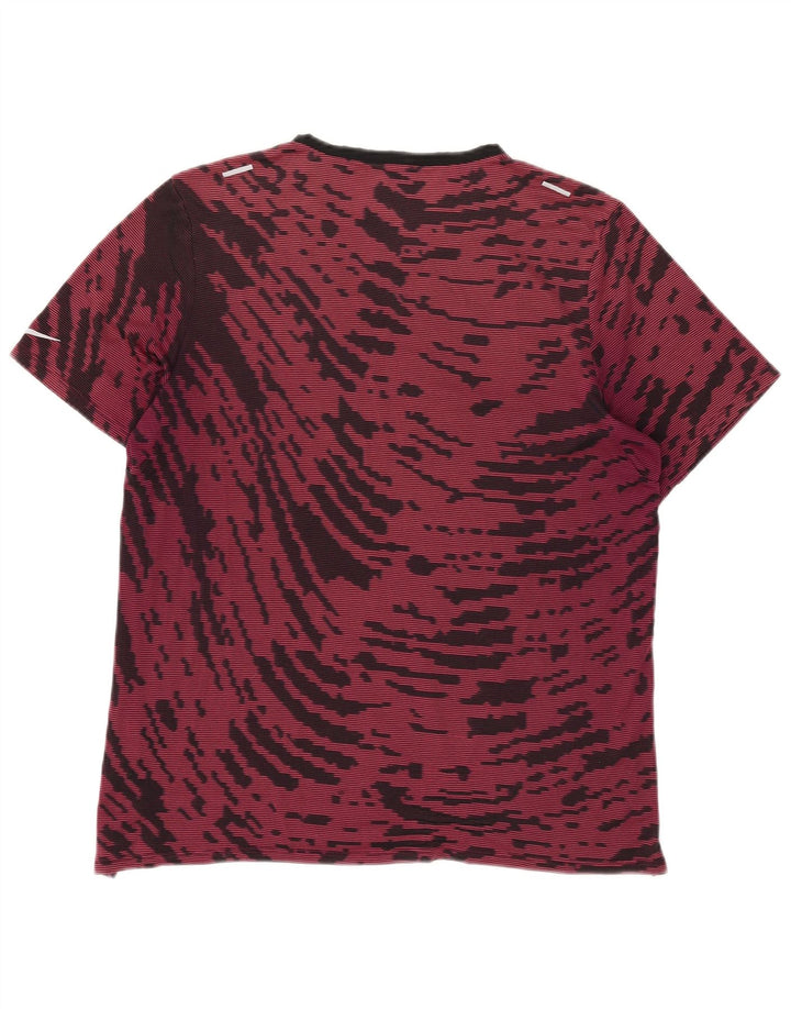 Nike Herren Dri Fit T-Shirt-Oberteil, groß, Burgunderrot, Batik-Polyester