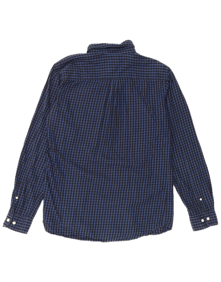 Jack & Jones Herrenhemd aus mittelblauer Gingham-Baumwolle in Marineblau