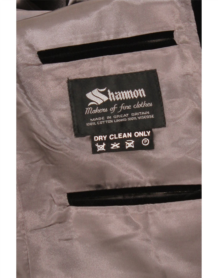 SHANNON Herren-Blazer aus Samt mit 2 Knöpfen, Gr. 40, Schwarz