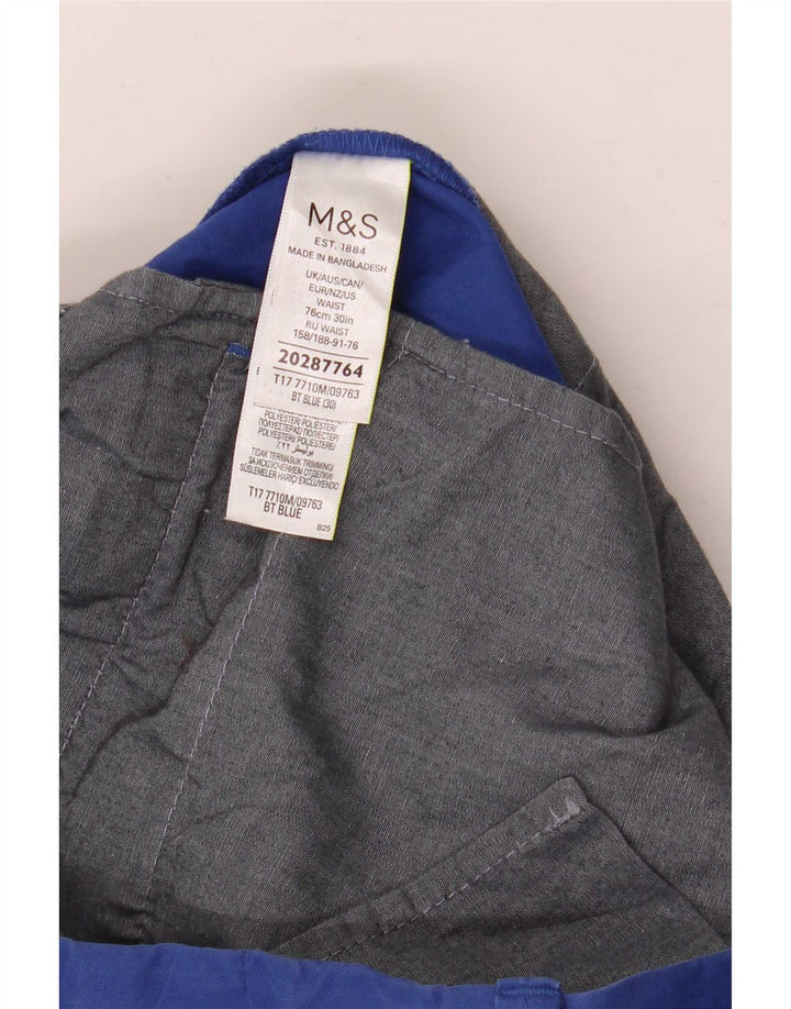 Marks & Spencer Herren-Chinoshorts, mittelgroß, W30, blaue Baumwolle
