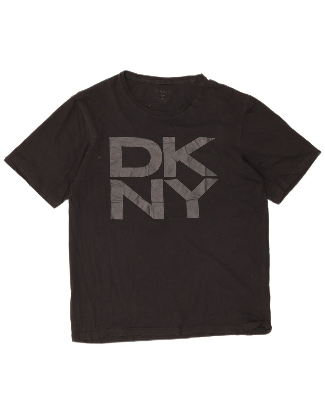 Dkny Herren Grafik-T-Shirt-Oberteil aus mittelschwarzer Baumwolle