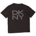 Dkny Herren Grafik-T-Shirt-Oberteil aus mittelschwarzer Baumwolle