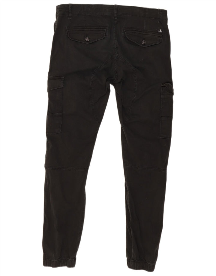 JACK & JONES Herren Jogger-Cargohose W34 L30 Schwarze Baumwolle