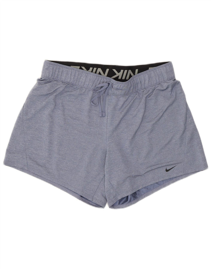 Nike Damen Dri Fit Sport Shorts UK 14 Mittelblaues Polyester