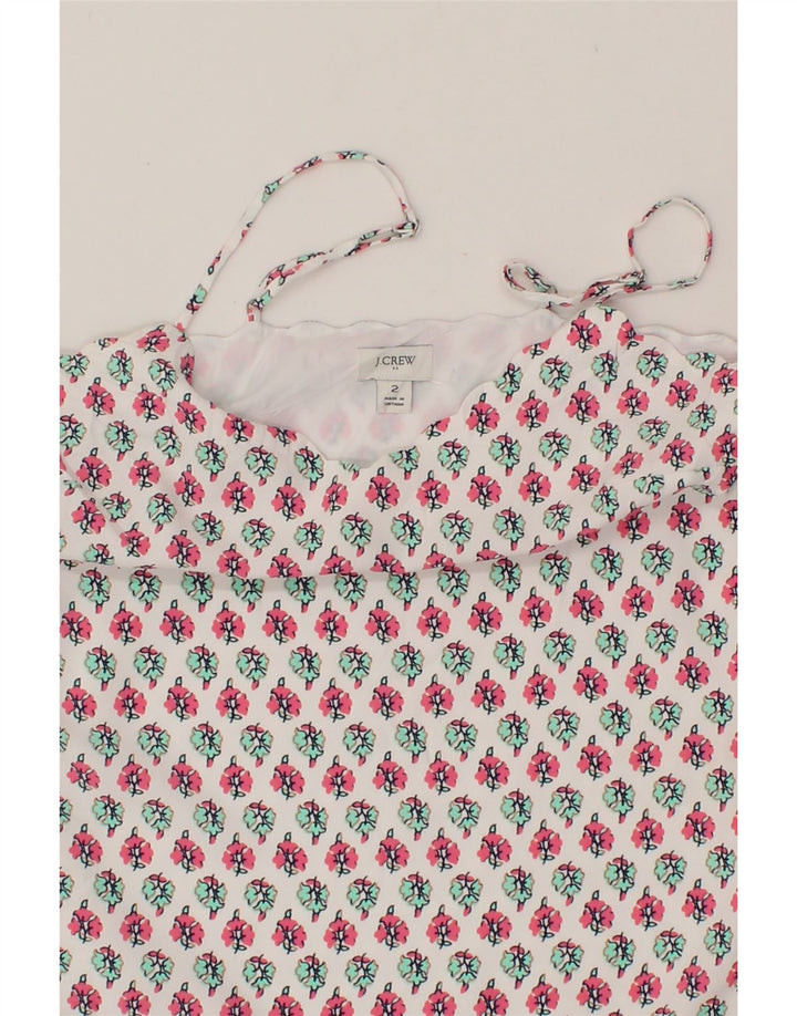 J. CREW Womens Cami Top US 2 XS White Floral Polyester Vintage J. Crew and Second-Hand J. Crew from Messina Hembry 