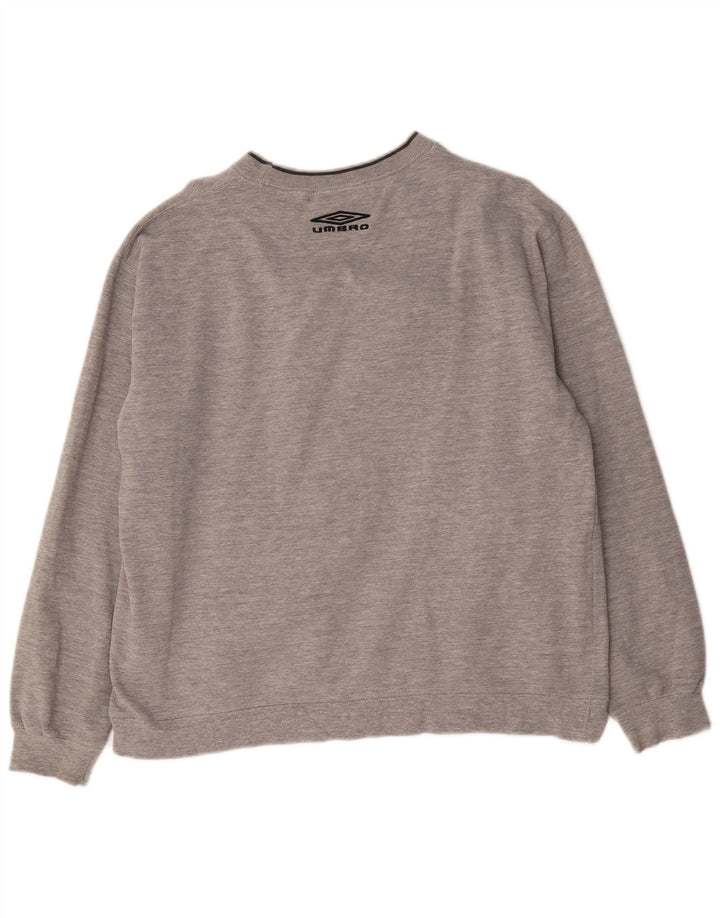 Umbro Herren Grafik-Sweatshirt-Pullover XL aus grau gefleckter Baumwolle