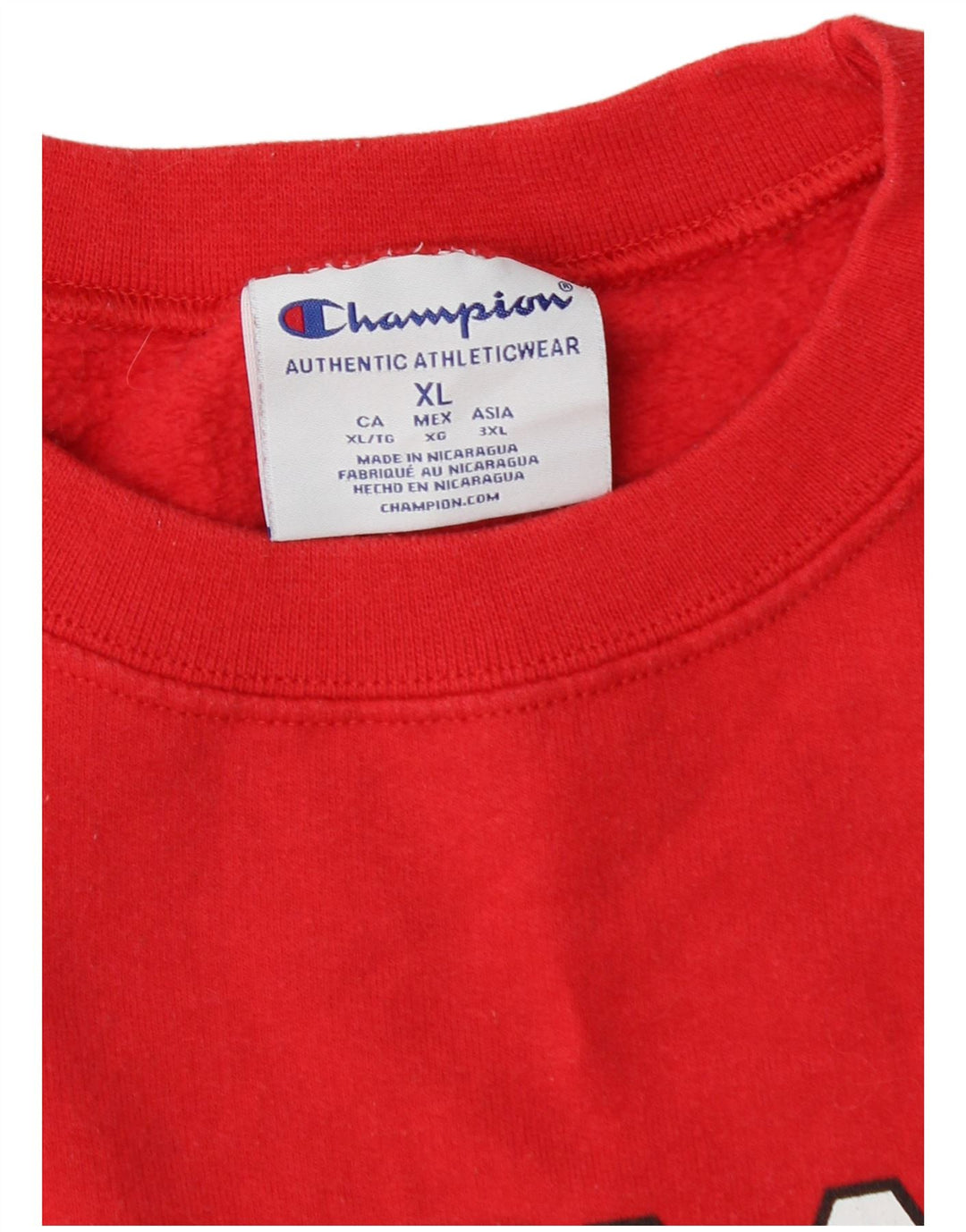 CHAMPION Mens Graphic Sweatshirt Jumper XL Red Cotton
