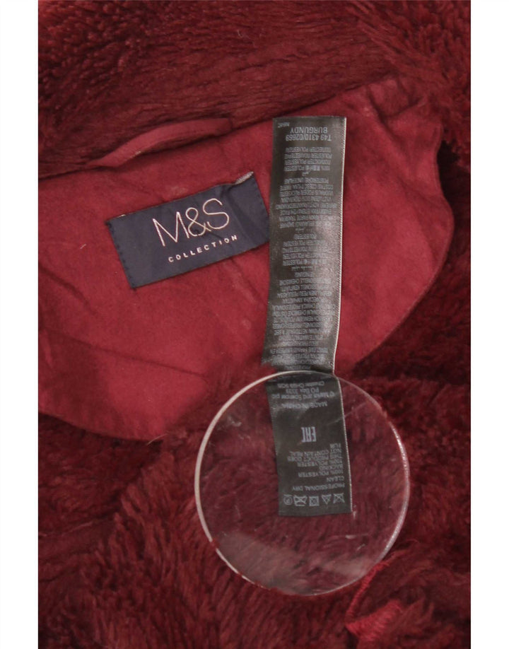 Marks & Spencer Sherpa-Jacke für Damen, UK 10, Größe S, Burgunderrot, Polyester