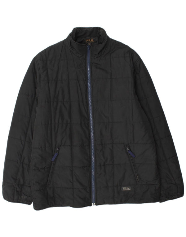 Fila Herren Wattierte Jacke IT 56 3XL Schwarz Polyester