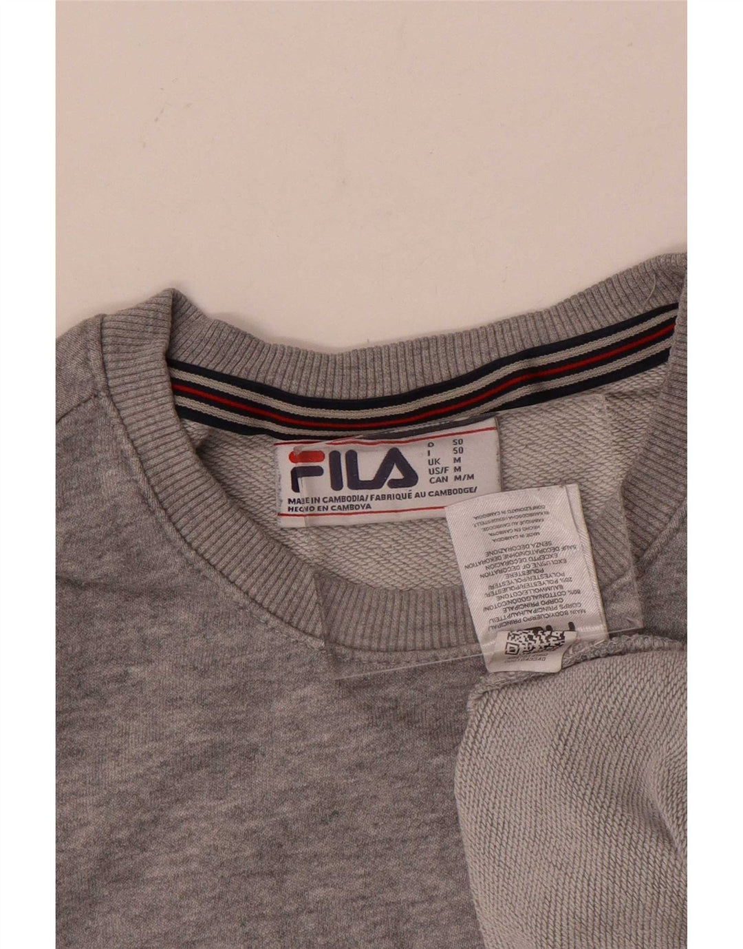 Fila Herren Grafik-Sweatshirt-Pullover aus mittelgrauer Baumwolle