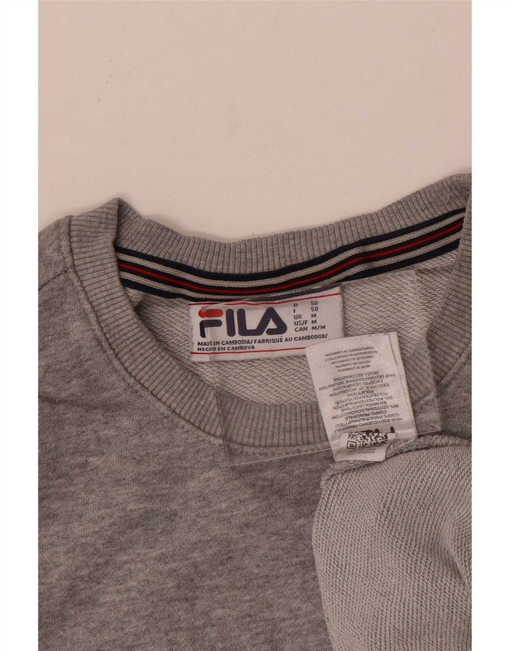 Fila Herren Grafik-Sweatshirt-Pullover aus mittelgrauer Baumwolle