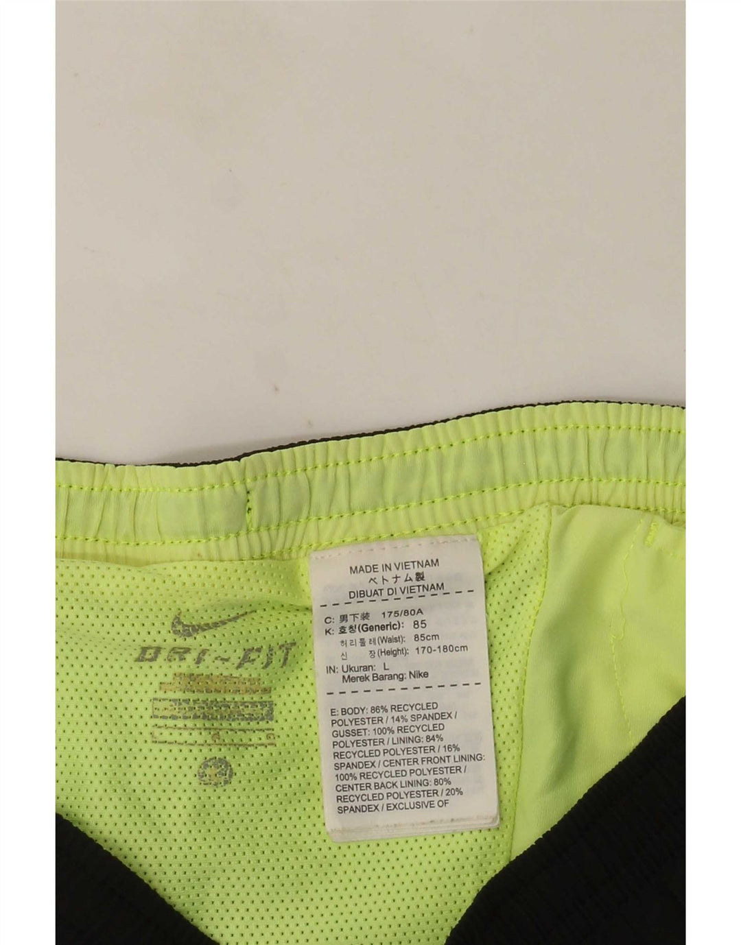 Nike Damen Dri Fit Sport Shorts UK 14 Large Schwarz Polyester