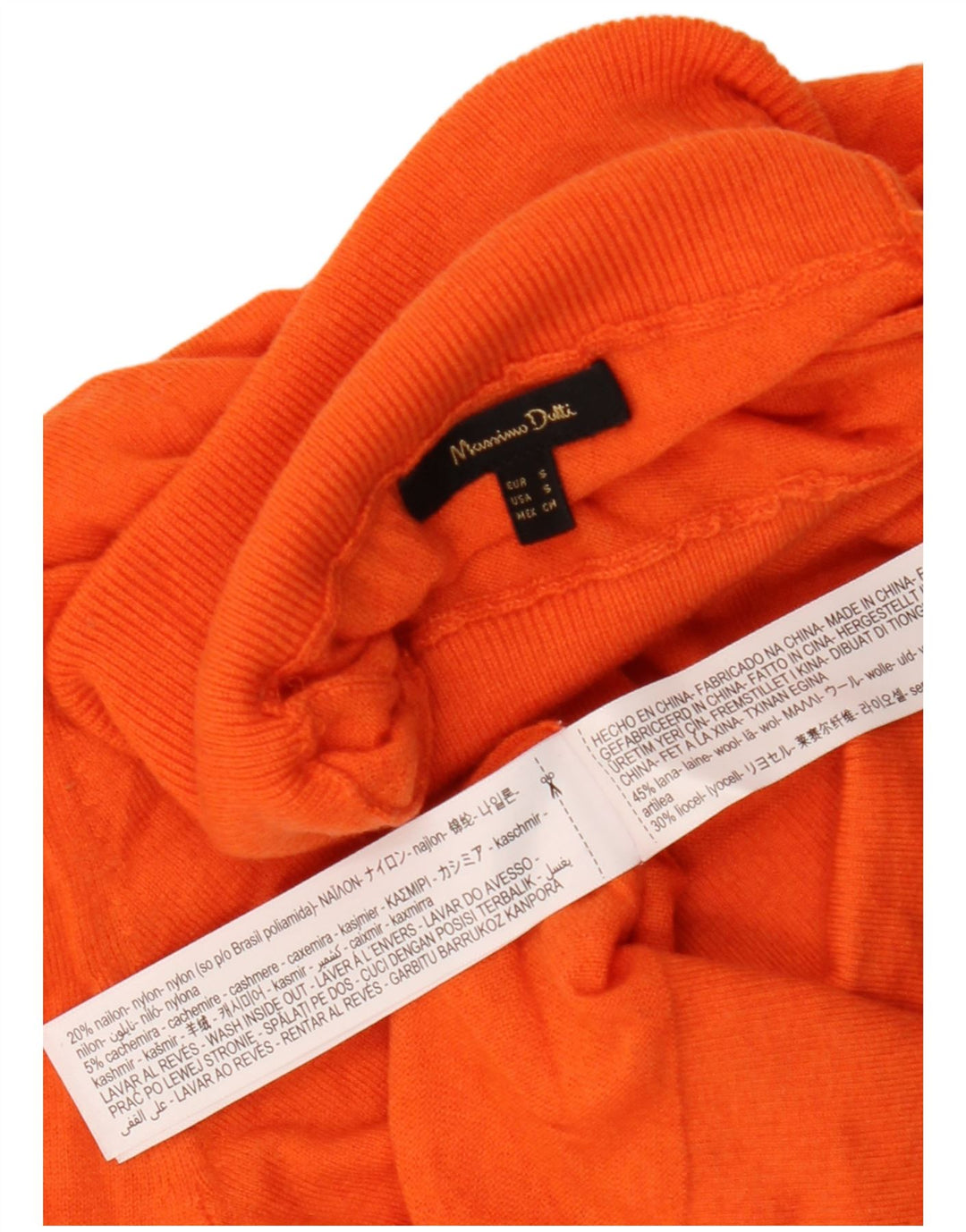 Massimo Dutti Damen-Pullover mit Rollkragen, Gr. 10, Größe S, orangefarbene Wolle