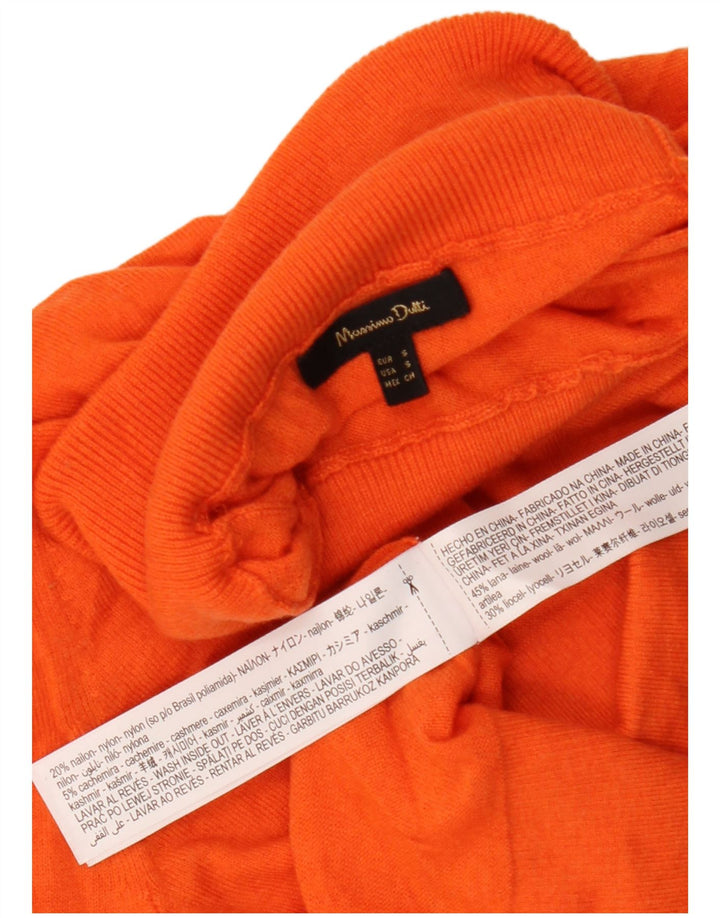 Massimo Dutti Damen-Pullover mit Rollkragen, Gr. 10, Größe S, orangefarbene Wolle