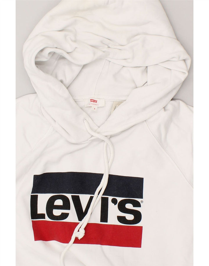 LEVI'S Mens Graphic Hoodie Jumper Small White Cotton | Vintage Levi's | Thrift | Second-Hand Levi's | Used Clothing | Messina Hembry 
