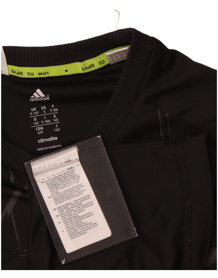 Adidas Jungen MESSI Graphic T-Shirt Top 9-10 Jahre Schwarzes Polyester