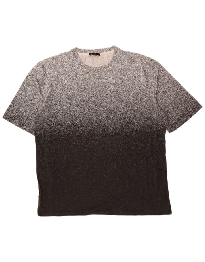 Cos Herren-T-Shirt-Oberteil, groß, grau gesprenkelte Baumwolle