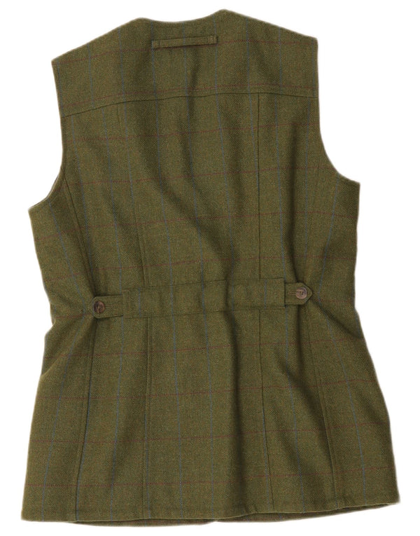 Musto Damen Weste UK 14 Large Khaki Check Wolle