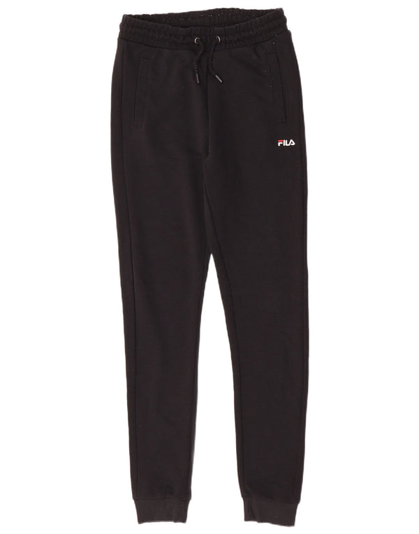 Fila Damen Trainingshose Jogger UK 6 XS Schwarz Baumwolle