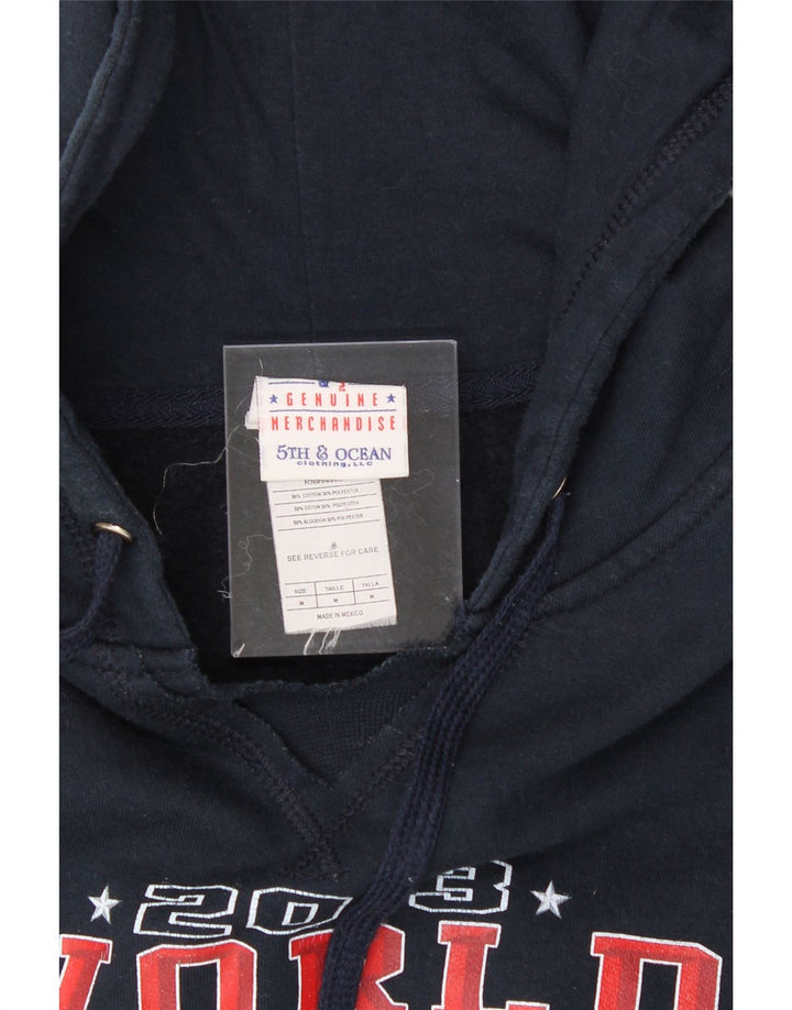 GENUINE MERCHANDISE Womens Hoodie Jumper UK 14 Medium Navy Blue Vintage Genuine Merchandise and Second-Hand Genuine Merchandise from Messina Hembry 