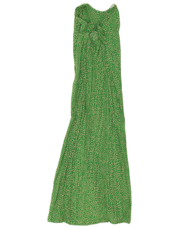 Zara Womens Maxi Dress UK 4 XS Green Animal Print