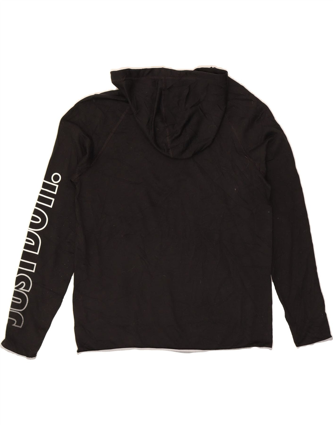 NIKE Womens Graphic Hoodie Jumper UK 14 Medium Black Polyester Vintage Nike and Second-Hand Nike from Messina Hembry 
