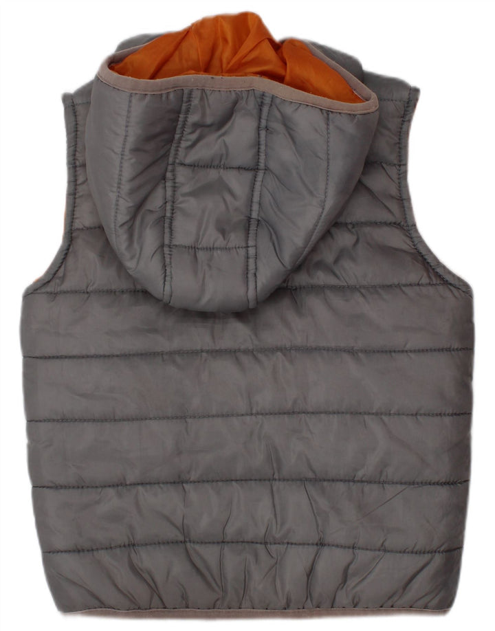 BENCH Wattierte Weste für Jungen mit Kapuze, 2–3 Jahre, graues Colourblock-Polyester