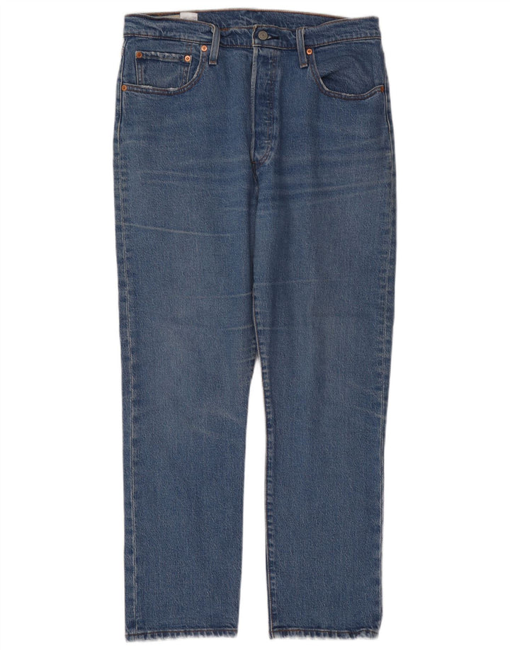 Levi's Damen 501 Straight Jeans W34 L28 Blaue Baumwolle