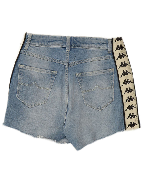 Kappa Damen-Jeansshorts mit Grafik, Größe S, W27, Blau, Colourblock-Baumwolle