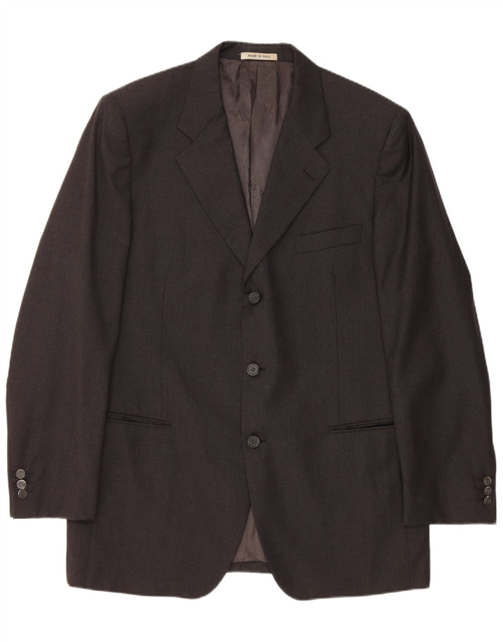 CARLO PIGNATELLI Herren 3-Knopf-Blazerjacke UK 40 Große schwarze Wolle