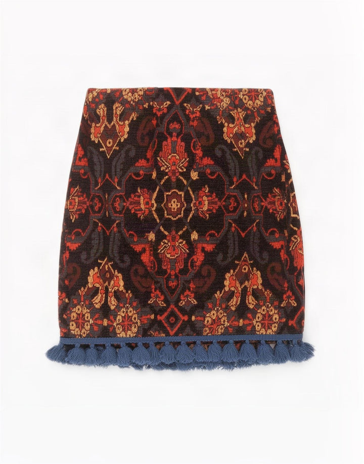 Zara Damen Minirock Small W26 Mehrfarbiges Paisley-Acryl