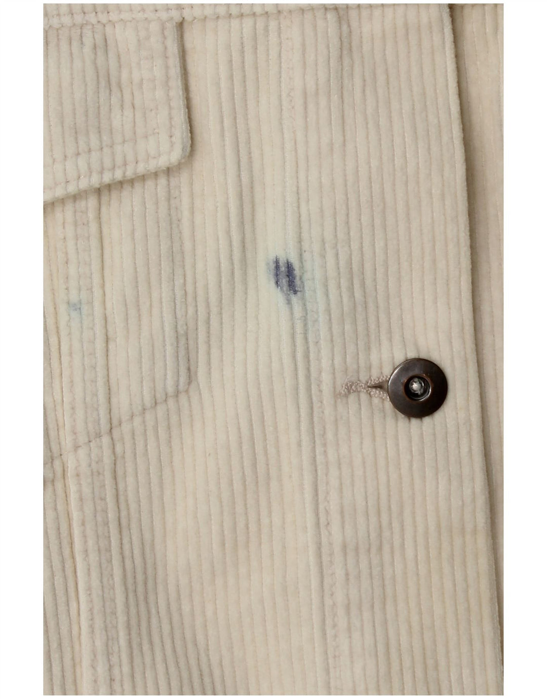 Übergroße Cordjacke von Zara für Damen, UK 10, Größe S, cremefarbene Baumwolle