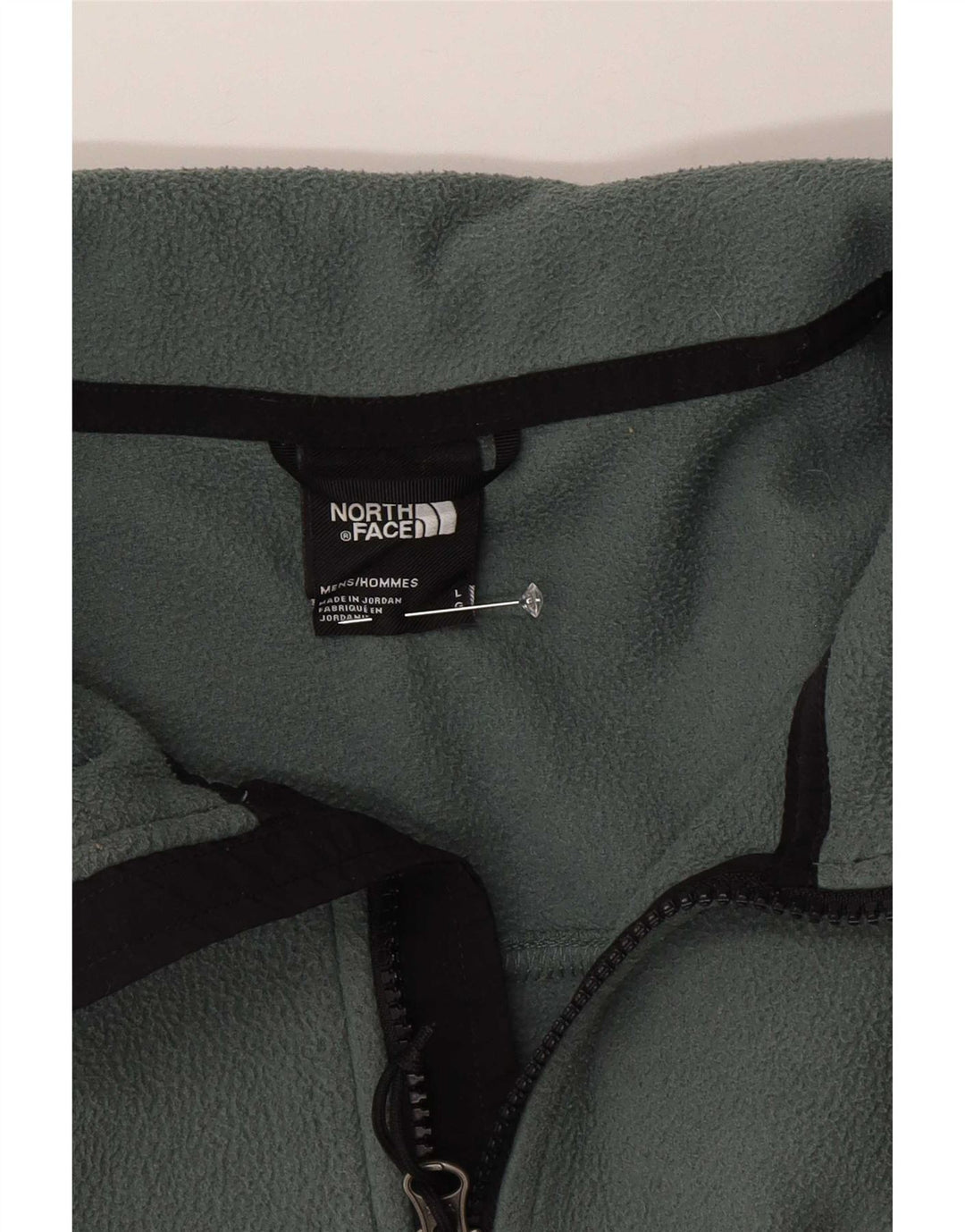 The North Face Herren-Fleecepullover mit Reißverschluss am Hals, großes grünes Polyester