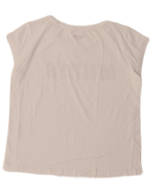 MUSTANG Damen Crop Graphic T-Shirt Top UK 10 Small Weiß