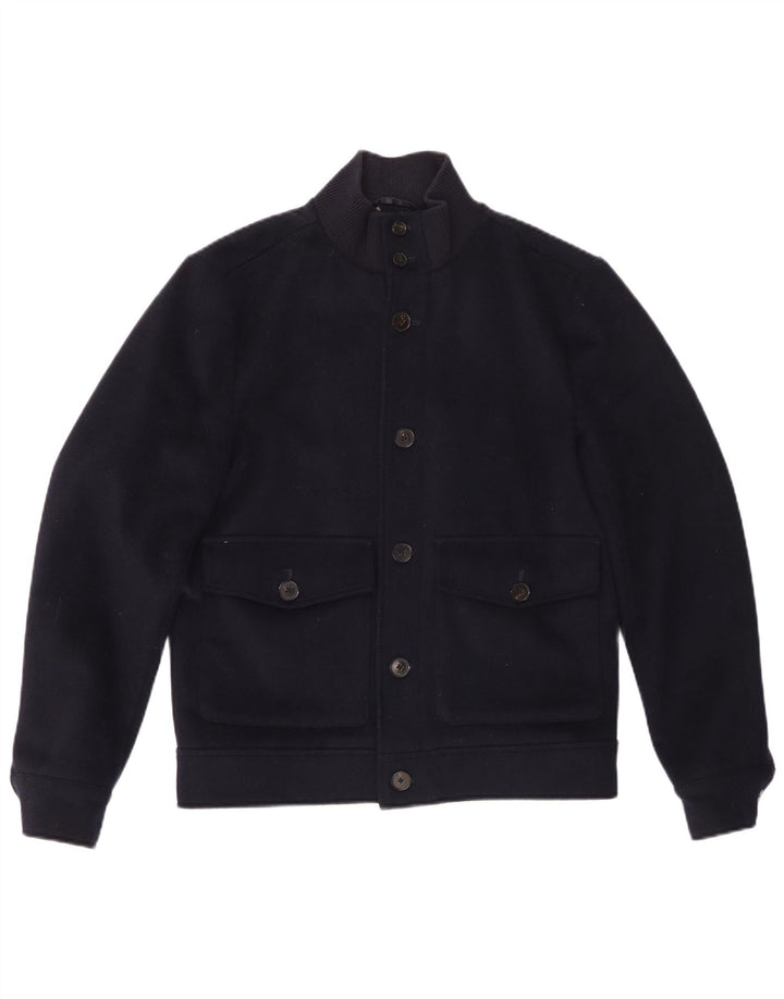 Reiss Herren Bomberjacke UK 36 Small Marineblaue Wolle