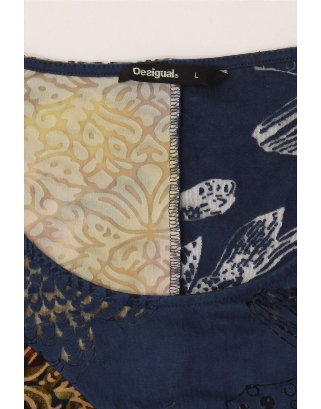 Desigual Damen-Oversize-Top mit 3/4-Ärmeln, UK-Größe 16, groß, mehrfarbig, mit Blumenmuster