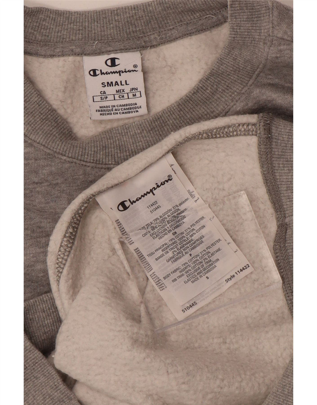 Champion Damen Sweatshirt Pullover UK 10 Small Grau Baumwolle