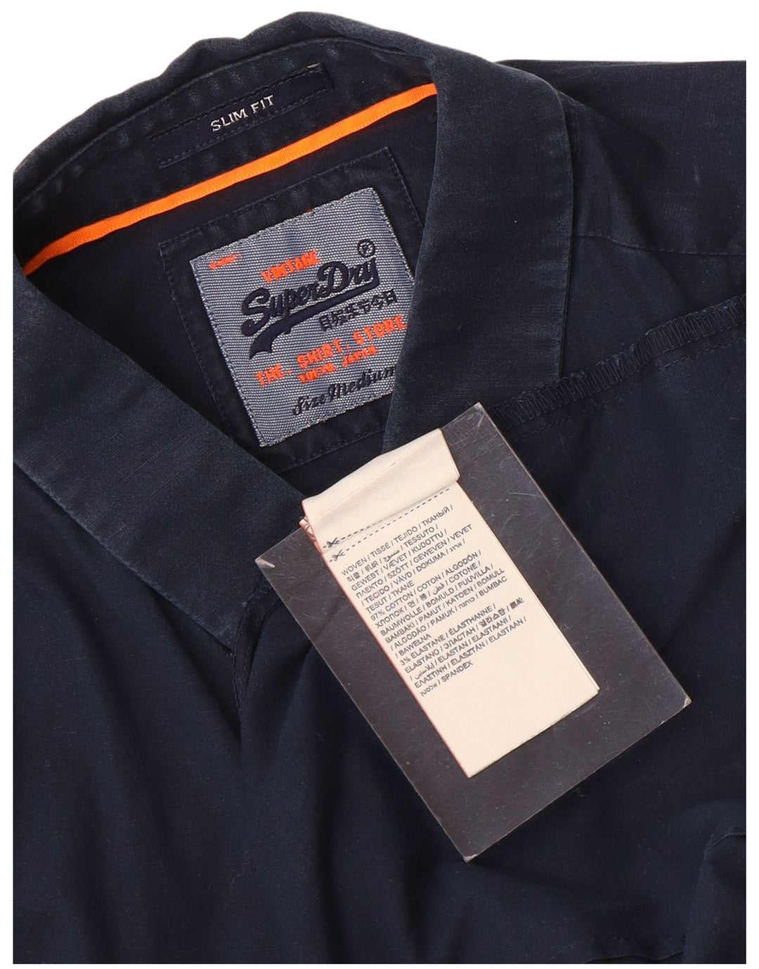 Superdry Slim-Fit-Hemd für Herren aus mittelblauer Baumwolle