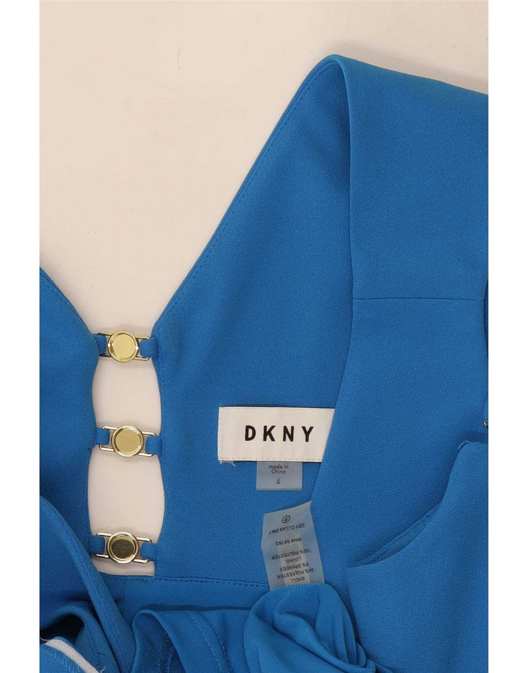 Dkny Damen Ärmelloses Etuikleid US 6 Mittelblaues Polyester