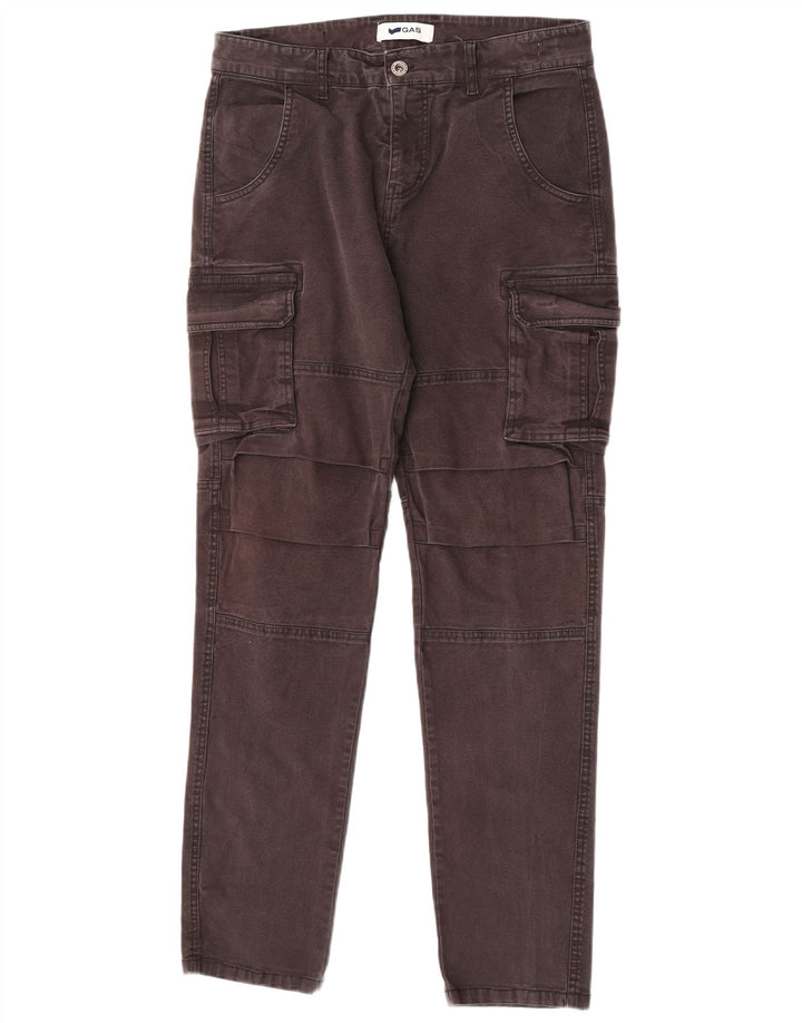 Gas Slim Cargo-Hose für Herren, Größe M, B32, L32, Grau, Baumwolle